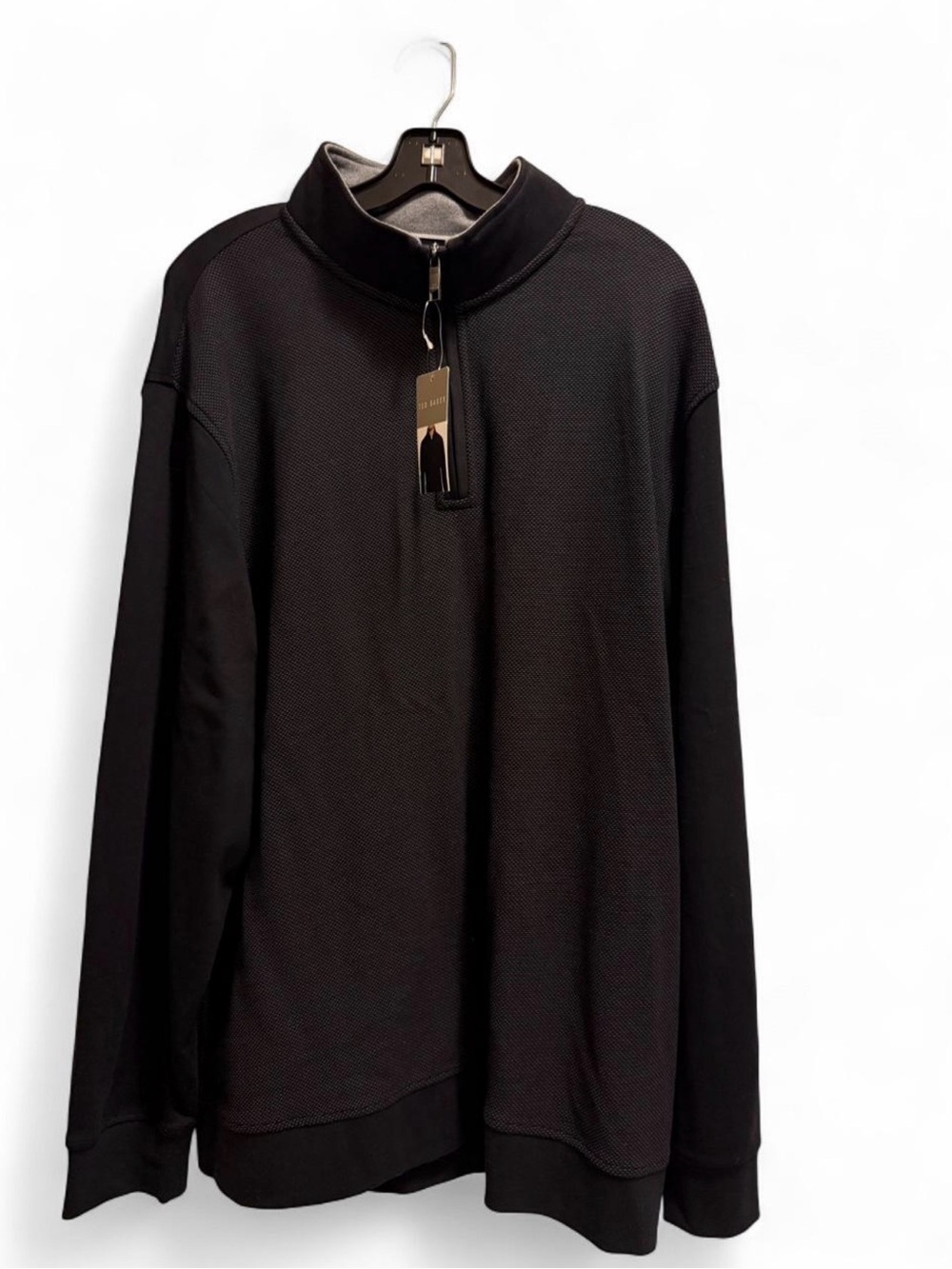 Ted Baker Black Zip-Up Mock Neck Sweater
